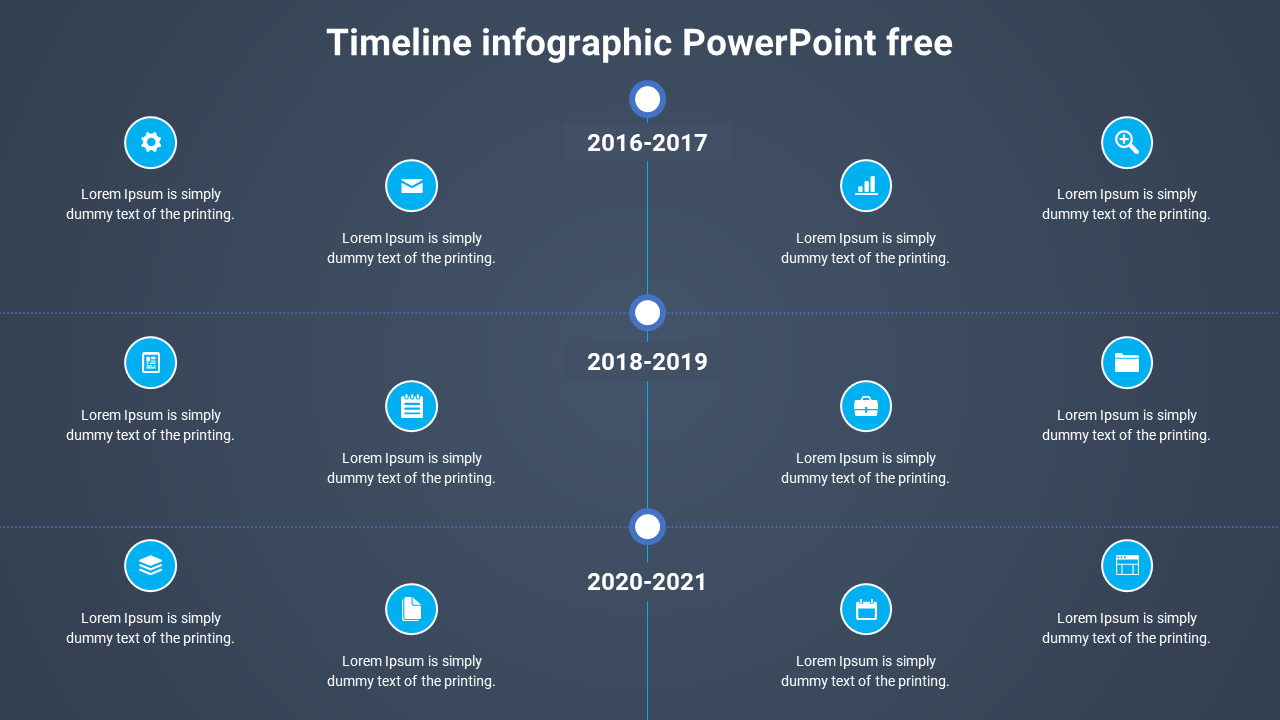 Free - Timeline Infographic PowerPoint Slide With Dark Background